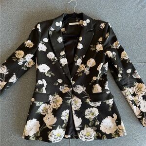 Alice + Olivia Black Floral Blazer